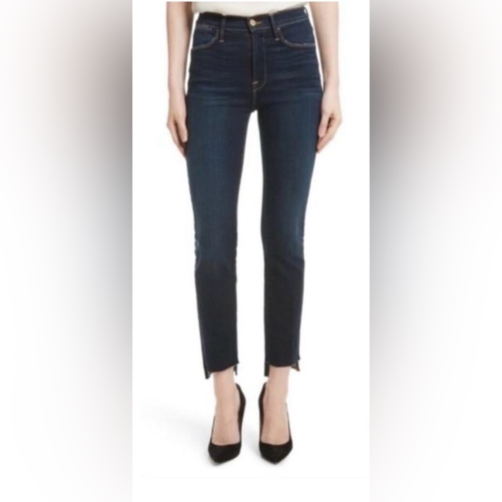 Frame Denim Le High Straight Raw Stagger Jeans In Cabana Size 30